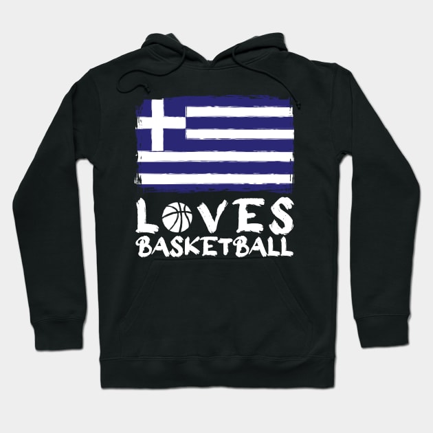 Greece Loves Basketball Hoodie by Arestration